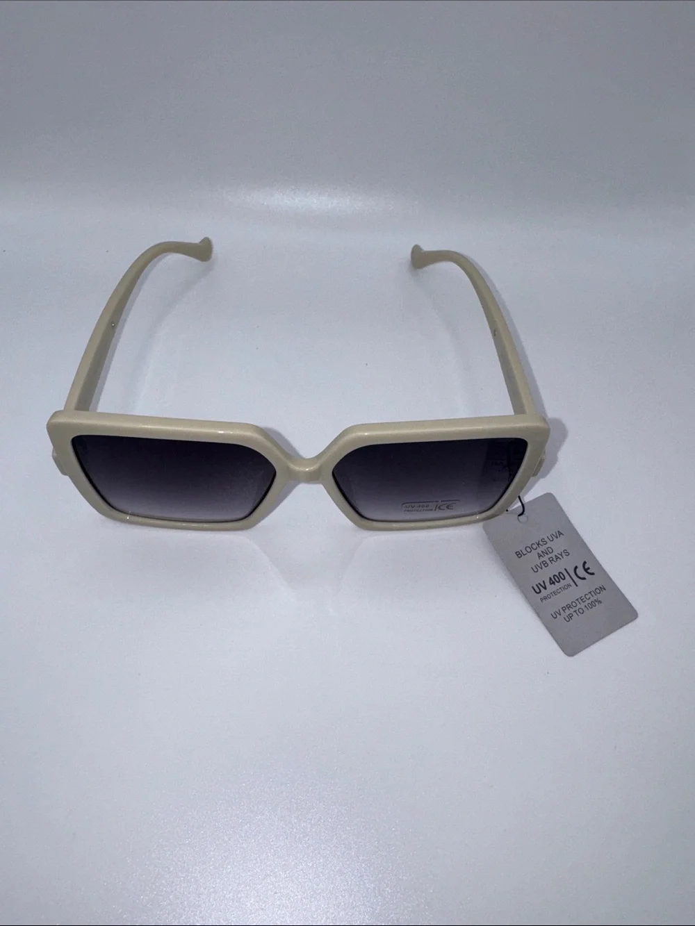 Women's Oversized Square Sunglasses - Cream Frame, Gradient Lenses